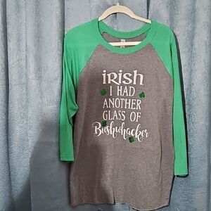 Next Level Apparel Green Long Sleeve Irish T-Shirt- Size XL